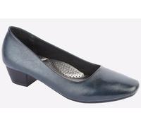Boulevard Womens Low Heel Plain Court Shoes with Ultra Padded Insole Navy Blue 8 UK