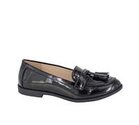 Boulevard Womens/Ladies Patent PU Tassel Loafers (7 UK) (Black)