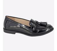 Boulevard Concourse Womens Smart Hi-Shine Work Shoes Tassle Loafers Black