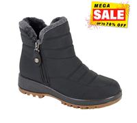 Boulevard L587 Womens Thermal Lined Zip Ankle Boot (Black Nylon, UK Footwear Size System, Adult, Women, Numeric, Medium, 3)