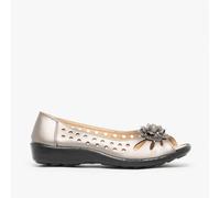 Boulevard Mia Flower Womens | Slip On Shoes | Grey | UK Size 7