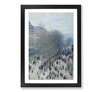 Boulevard Des Capucines by Claude Monet Framed Print | A2 Black Framed Wall Art | Ready to Hang | Modern Historical Picture | Living Room Bedroom Lounge Office