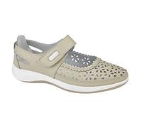Boulevard DORRIT Ladies Action Leather Wide Fit Shoes Beige UK 6