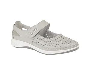 Boulevard DORRIT Ladies Action Leather Wide Fit Shoes Light Grey UK 7