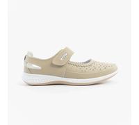 Boulevard DORRIT Womens Action Leather Wide Fit Shoes Beige - UK 4