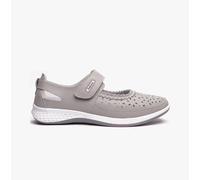 Boulevard - Women's Wide-Fit Perforated Print Ballet Shoes, light grey, 7 UK