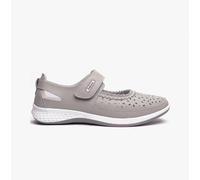 Boulevard Dorrit Womens Leather Touch Fasten Comfort Light Grey Casual Shoes