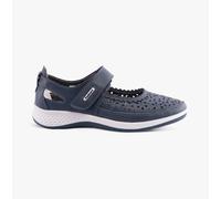Boulevard Dorrit Womens Leather Touch Fasten Comfort Navy Casual Shoes