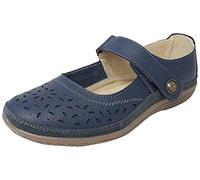 Boulevard Eleanor Ladies Leather Wide Fit Mary Jane Shoes Black