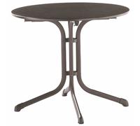 Boulevard Folding Table Ø85Cm Iron Gray Steel Frame Vivodur Tabletop Anthracite
