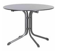 Boulevard Folding Table Vivodur Ø1M Iron Gray Steel Frame Slate Look Anthracite
