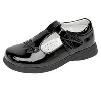 Boulevard Girls Touch Fastening T-bar Shoes, Black Patent, 9 UK Child