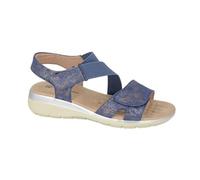 Boulevard Grunge Sandals Navy 4 UK - PU Upper, Touch Fastening Strap, Flat Design