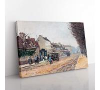 Boulevard Heloise, Argenteuil By Alfred Sisley Classic Painting Canvas Wall Art Print Ready to Hang, Framed Picture for Living Room Bedroom Home Office Décor, 50x35 cm (20x14 Inch)