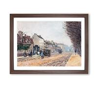 Boulevard Heloise, Argenteuil By Alfred Sisley Classic Painting Framed Wall Art Print, Ready to Hang Picture for Living Room Bedroom Home Office Décor, Walnut A2 (64 x 46 cm)