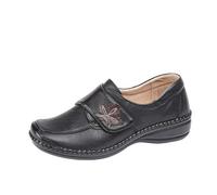 Boulevard Ivy Ladies Extra Wide (3E) Fit Touch Fasten Shoes Black