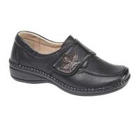 Boulevard L712 Wide Fit Touch Fastening EEE Fitting Casual Lighweight Shoes Blac