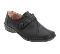 Boulevard Ivy Womens Extra Wide (3E) Fit Touch Fasten Shoes Black