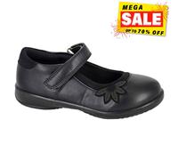Boulevard Junior Girls PU Leather Touch Fastening School Shoes Black