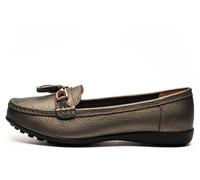 Boulevard Kacie Tassle Loafers Womens | Slip On Shoes | Pewter Metallic | UK Size 3