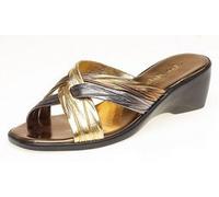 Boulevard KALEIGH Ladies Heeled Slip On Mule Sandals Bronze UK 5