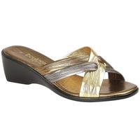 Boulevard KALEIGH Ladies Heeled Slip On Mule Sandals Bronze UK 5