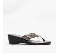 Boulevard Kaleigh Womens Synthetic Slip-On Comfort Pewter/Silver Sandals