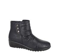 Boulevard L 400 Ladies' Fur Lined Zip/Press Stud Black Ankle Boots
