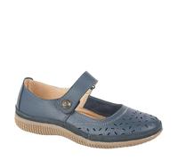 Boulevard L408 Ladies Wide EEE Fit Leather Touch Fasten Shoe - POST FREE
