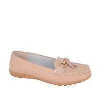Boulevard L 748 Ladies' Tassle Slip On Flat Loafer Shoes