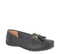 Boulevard L 748 Ladies' Tassle Slip On Flat Loafer Shoes