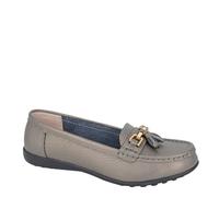 Boulevard L 748 Ladies' Tassle Slip On Flat Loafer Shoes