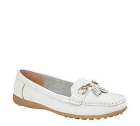Boulevard L 748 Ladies' Tassle Slip On Flat Loafer Shoes