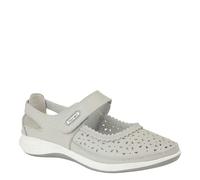 Boulevard L 9552 Touch Fastening Window Back Punched Bar Shoes - Light Grey - 7 UK