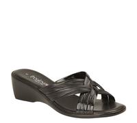 Boulevard L 9558 Ladies' Slip On Wedge Heel Mule Sandals