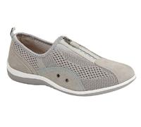 Boulevard L372 Zip/Elastic Gusset Leisure Casual Trainer Shoes Grey Textile Mes