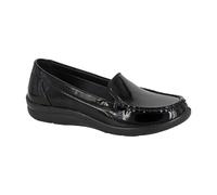 Boulevard L381AP Ladies Black Patent PU Twin Gusset Casual Shoes