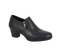 Boulevard L389A-7 Womens High Cut Zip Court Shoe, Cuban Heel, TPR Sole Black Size 7 UK