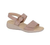 Boulevard L396BE-5 Womens Twin Touch Fastening Low Edge Heel Sandals Nude PU, size 5
