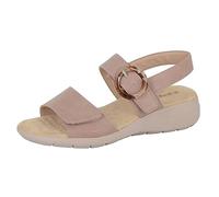Boulevard L396BE-7 Womens Twin Touch Fastening Low Edge Heel Sandals Nude PU, size 7