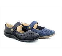 Boulevard Ontario Perforated Bar Leather Womens Shoes Trainers, Size 6 In Navy