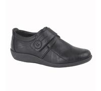 BOULEVARD L429 Ladies Fryer X Wide EE Fit Touch Fastening Bar Shoes Black