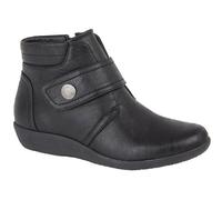 Boulevard L444A Ladies Flat X Wide EE Fit Touch Fasten/Inside Zip Ankle Boot