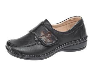 Boulevard L712 Wide Fit Touch Fastening EEE Fitting Casual Lighweight Shoes Blac