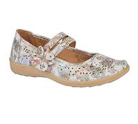 Boulevard L730FM Multi Floral Mary Jane Shoes, Faux Leather, Size 7 UK