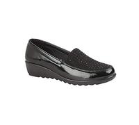 Boulevard L878AP Womens Patent Slip-On Loafers Black Patent