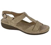 Boulevard L955BE-5 Touch Fastening Faux Nubuck Sandals Dark Beige size 5 UK
