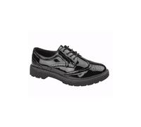 Boulevard L963AP Womens Patent Brogue Shoes Black Patent - UK 7