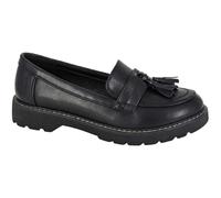 BOULEVARD L983 Ladies Fashionable Toggle Tassel Faux Leather Smart Casual Loafer