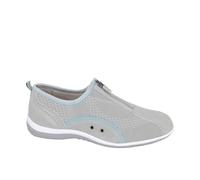 Boulevard L372 Zip/Elastic Gusset Leisure Casual Trainer Shoes Grey Textile Mes